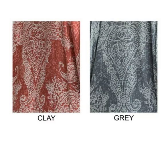 SOLD OUT Clay Paisley Boho Gypsy Open Kimono Wrap - Picture 8 of 8